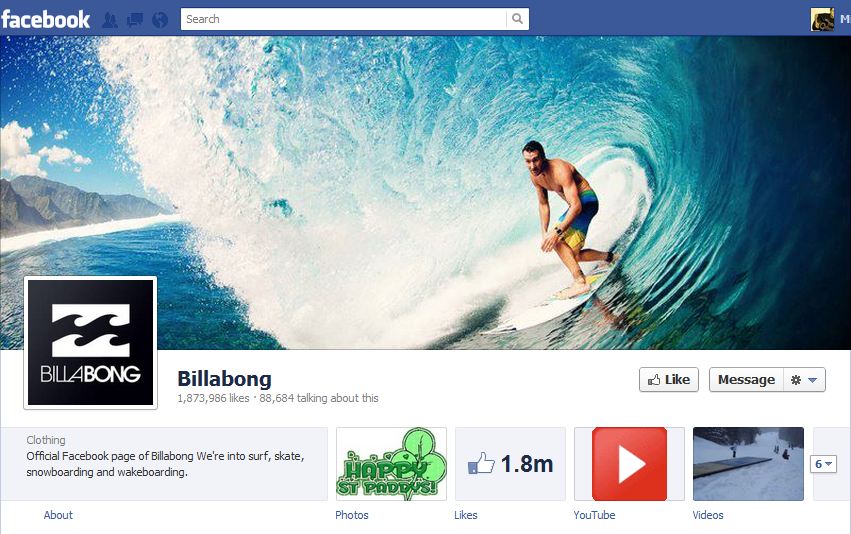 Bilabong Facebook Brand Timeline