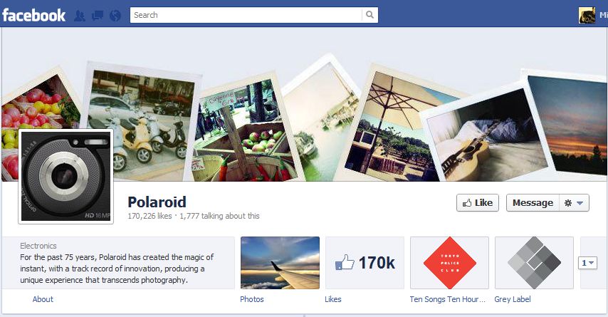 Polaroid Facebook Brand Timeline