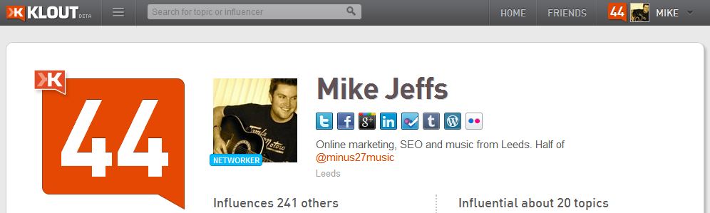 Klout Twitter Tools - Mike Jeffs Online Marketing Blog